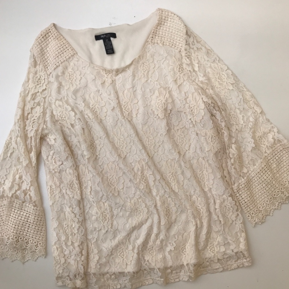Lace cream top
